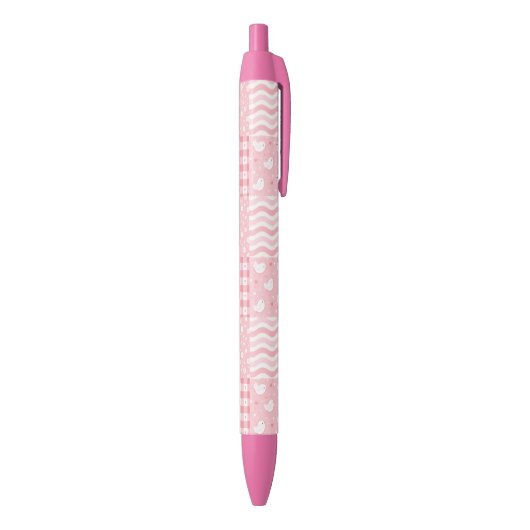 Roze Texturen Zwarte Inkt Pen (Achterkant (Verticaal))