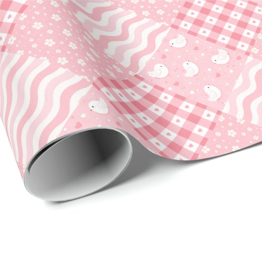 Roze Textures Cadeaupapier (Rol Hoek)