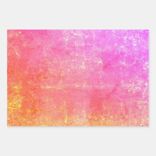 Roze textuur  Antiek Geel Paars Chic Inpakpapier Vel (Voorkant 3)