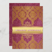 Roze textuur Bloemen Islamitische bruiloft uitnodi Kaart (Voorkant / Achterkant)