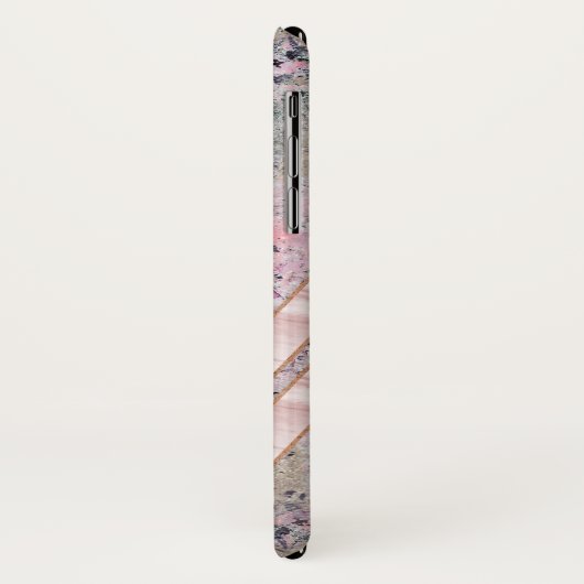 Roze textuur en Chevrons met Jouw naam Case-Mate iPhone Case (Achterkant/links)