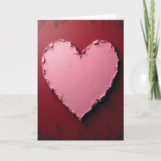 Roze Textuur Hart Liefdeskaart Kaart (Voorkant)