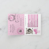 Roze Thailand bruiloft paspoort uitnodiging (Binnen)