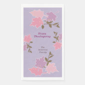Roze Thanksgiving Fall Leaves Personalize Name Servet (Voorkant)