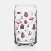 Roze Thanksgiving Herfst Paddenstoelen Personalise Blikvorm Glas (Voorkant)