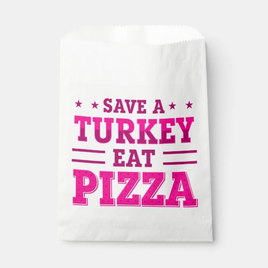 roze Thanksgiving red kalkoen pizza Bedankzakje (Voorkant)