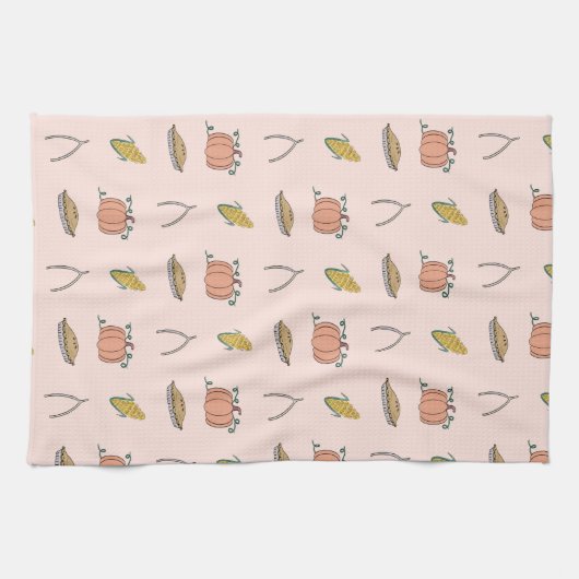 Roze  Thanksgiving Theedoek (Horizontaal)