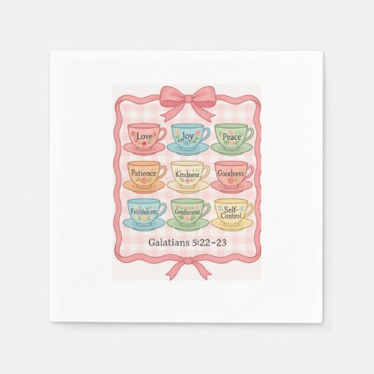 Roze Thee cup ontwerp Servet (Voorkant)