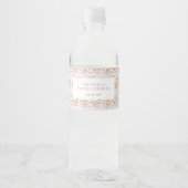 Roze Thee Feest Bruiloft Brunch Waterfles Etiket (Voorkant)