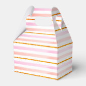 Roze Thee Feest Gouden Strepen Bloemendecoratie Do Bedankdoosjes (Achterkant)