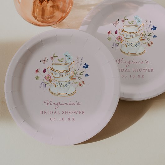 Roze Thee Feest Papieren Bord