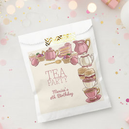 Roze Thee meisje verjaardagsfeest Bedankzakje