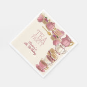 Roze Thee meisje verjaardagsfeest Servet (Hoek)