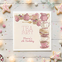 Roze Thee meisje verjaardagsfeest