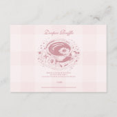 Roze thee met de moeder om luierrapper te zijn informatiekaartje (Voorkant)