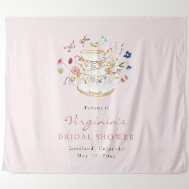 Roze thee partij tapijt wandkleed