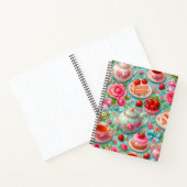 Roze Thee Party Aardbei Notitieboek (Binnen)