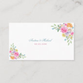 Roze Thee Party Tuin Bloemen Platte Zomer Bruiloft Plaatskaartje (Achterkant)