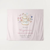 Roze Thee Party Wandtapijt Wandkleed (Voorkant (horizontaal))