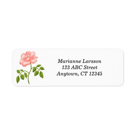 Roze Thee Roos Adresetiketten Etiket (Voorkant)