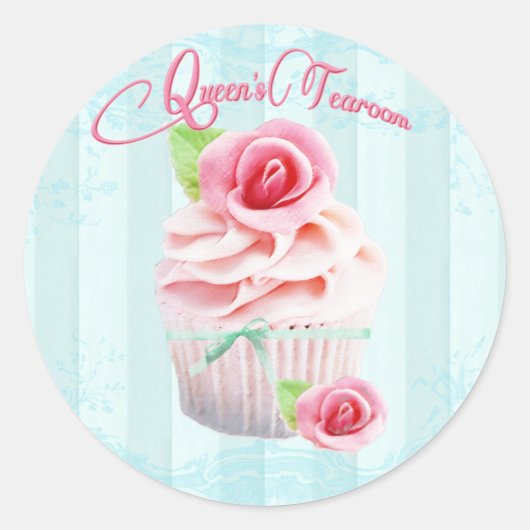 Roze Thee Roos Envelop of Gift Seals Ronde Sticker (Voorkant)