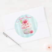 Roze Thee Roos Envelop of Gift Seals Ronde Sticker (Envelop)