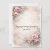 Roze Thee Servies Verjaardag | Kaart (Achterkant)