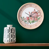 Roze theebloem grote klok