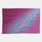 Roze theehanddoek met gekantelde Butterflies Theedoek (Horizontaal)