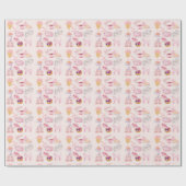  Roze Theekatten Cadeaupapier (Vlak)