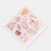 Roze Theekatten Servet (Hoek)