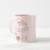 Roze Theekatten Tweekleurige Koffiemok (Voorkant links)