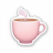 Roze theekopje emoji sticker (Voorkant)