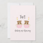 Roze theekopjes tweeling twee baby's brouwen Baby  Kaart (Achterkant)