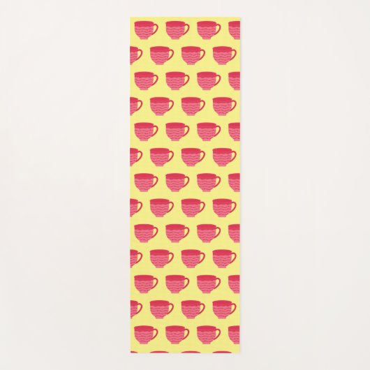 Roze theekopjes yogamat (Voorkant)