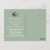 Roze Theekrans met Oude Doos Taartjes voor een Bru Briefkaart (Achterkant)