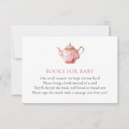 Roze theepartij baby shower-boek voor babekaart kaart