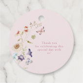 Roze theepartij bedankjes labels (Achterkant)