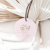 Roze theepartij bedankjes labels