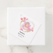 Roze Theepartij Roze Goud Theepot Waterverf Bedankjes Labels (In situ)