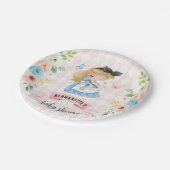 Roze theepartijenpapier Bord Baby shower (Gekanteld)