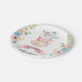 Roze theepartijenpapier Bord Baby shower (Gekanteld)