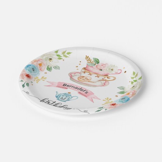 Roze theepartijpapier Bord (Gekanteld)