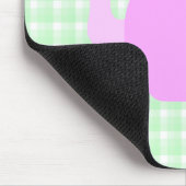 Roze theeplank voor groene cheque. muismat (Hoek)