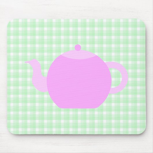 Roze theeplank voor groene cheque. muismat (Voorkant)