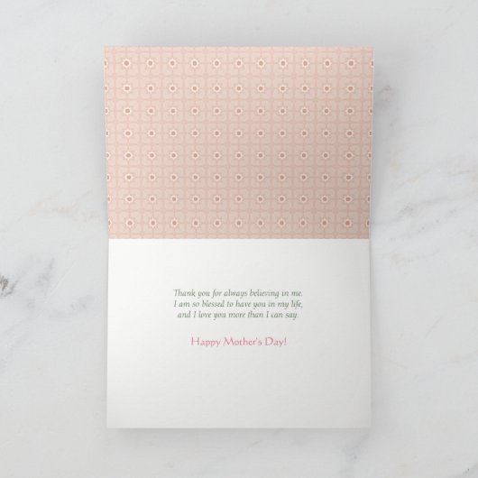 Roze theepot Bloemen Grootmoeder Moederdag Kaart (Binnen)