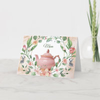 Roze theepot Bloemenkrans Moederdag