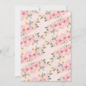 Roze Theepot Floral Baby is Baby shower brouwen Kaart (Achterkant)