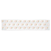 Roze theepot met bloemen en bustaartroep korte tafelloper (Horizontaal)