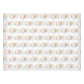 Roze theepot met bloemen en bustaartroep tafelkleed (Voorkant (Horizontaal))